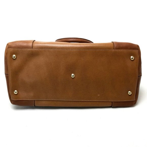 FURLA Shoulder Bag Hand Bag Canvas / Leather Brown - Picture 6 of 10